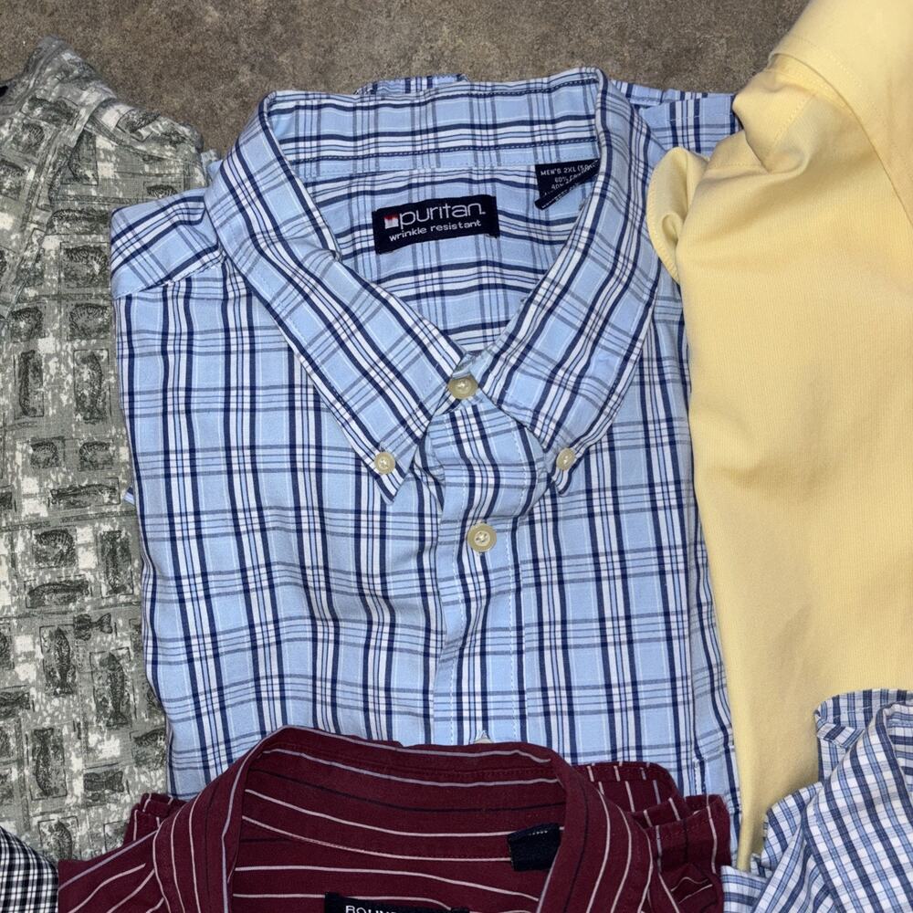 Men’s 8 Shirt Short Sleeve Oxford Size 2XL Puritan IZOD Gold Label Red Head - Picture 6 of 7